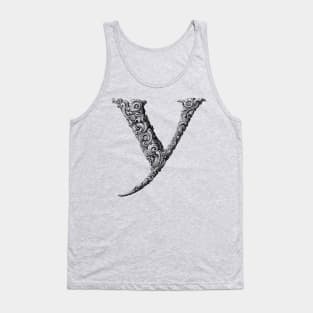 Vintage Initial Letter Lettering Alphabet Y Tank Top